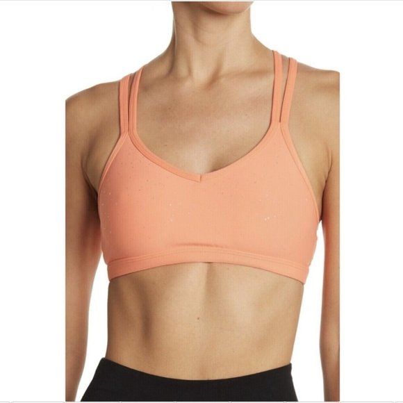 NEW $68 BEYOND YOGA [ Medium ] Double Back Alloy Speckled Sports Bra Obird #5249 - Picture 1 of 14